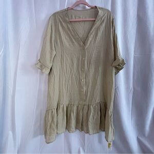 Cupshe Tan Button-Down Swim Coverup